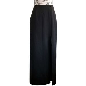 🇨🇦 Le Château Black Maxi Skirt Zipped Up With Front Slit